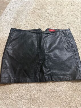 Ina Black Faux Leather Mini Skirt
